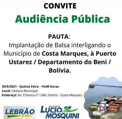 AUDIÊNCIA PÚBLICA EM COSTA MARQUES-RO